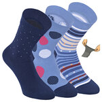 Damensocken extra breites Bündchen und Schaft bunt-mix mit Muster - 61