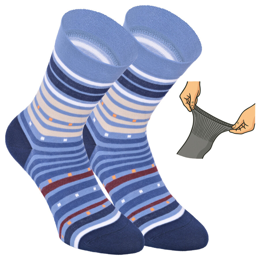 Damensocken extra breites Bündchen und Schaft bunt-mix mit Muster - 17