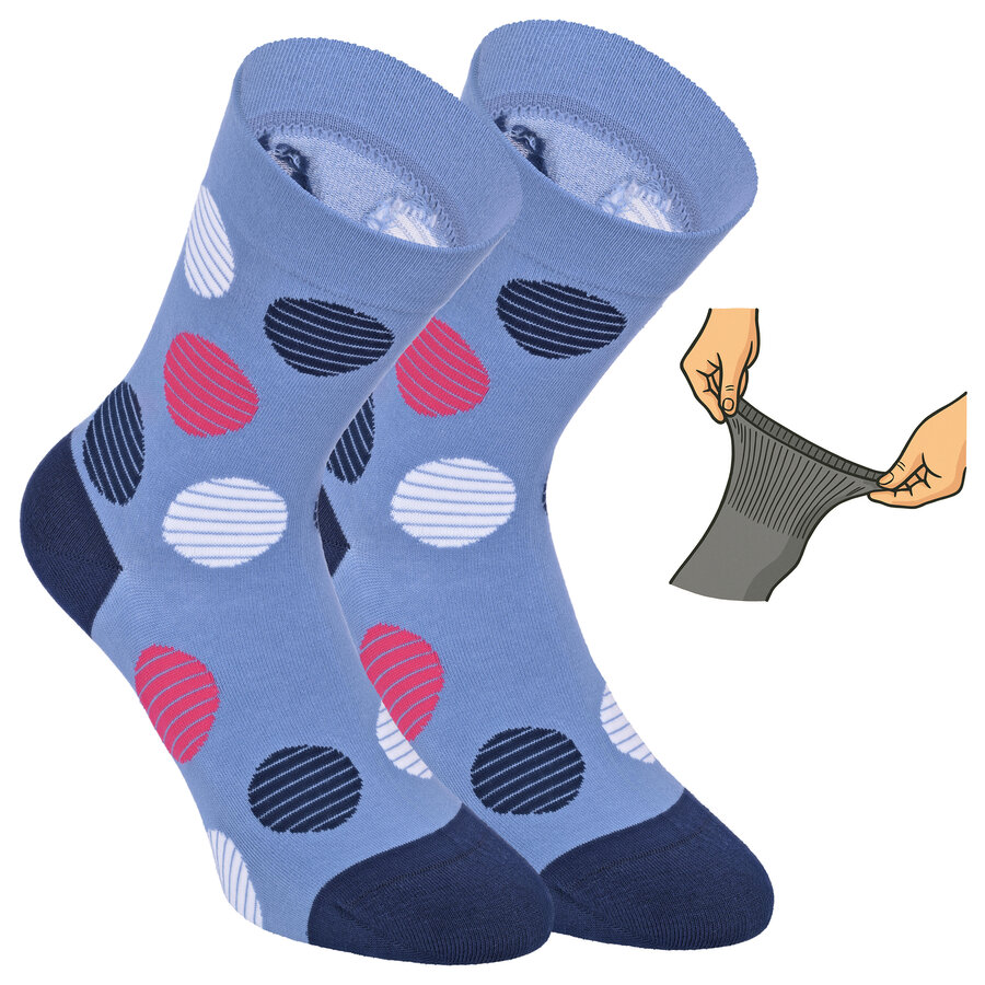 Damensocken extra breites Bündchen und Schaft bunt-mix mit Muster - 41