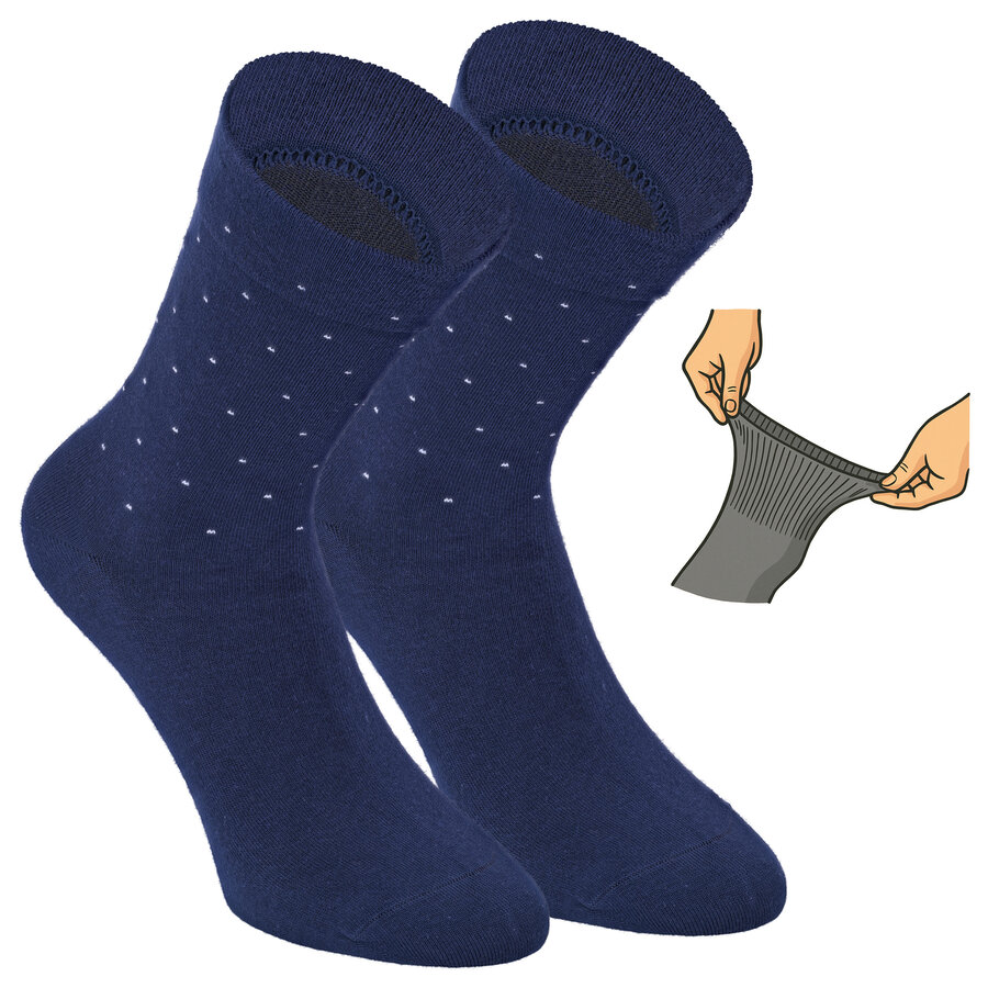 Damensocken extra breites Bündchen und Schaft bunt-mix mit Muster - 40