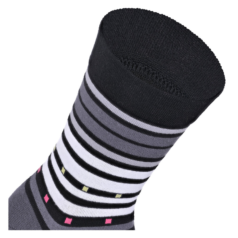 Damensocken extra breites Bündchen und Schaft bunt-mix mit Muster - 51