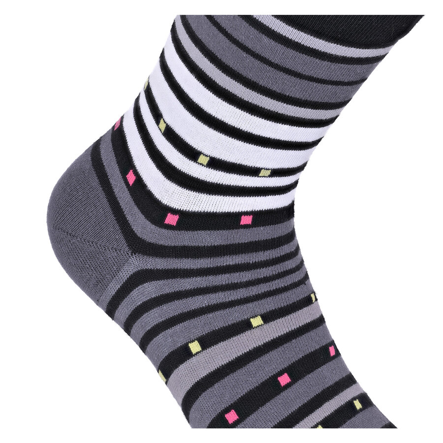 Damensocken extra breites Bündchen und Schaft bunt-mix mit Muster - 4