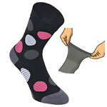 Damensocken extra breites Bündchen und Schaft bunt-mix mit Muster - 54