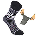 Damensocken extra breites Bündchen und Schaft bunt-mix mit Muster - 31