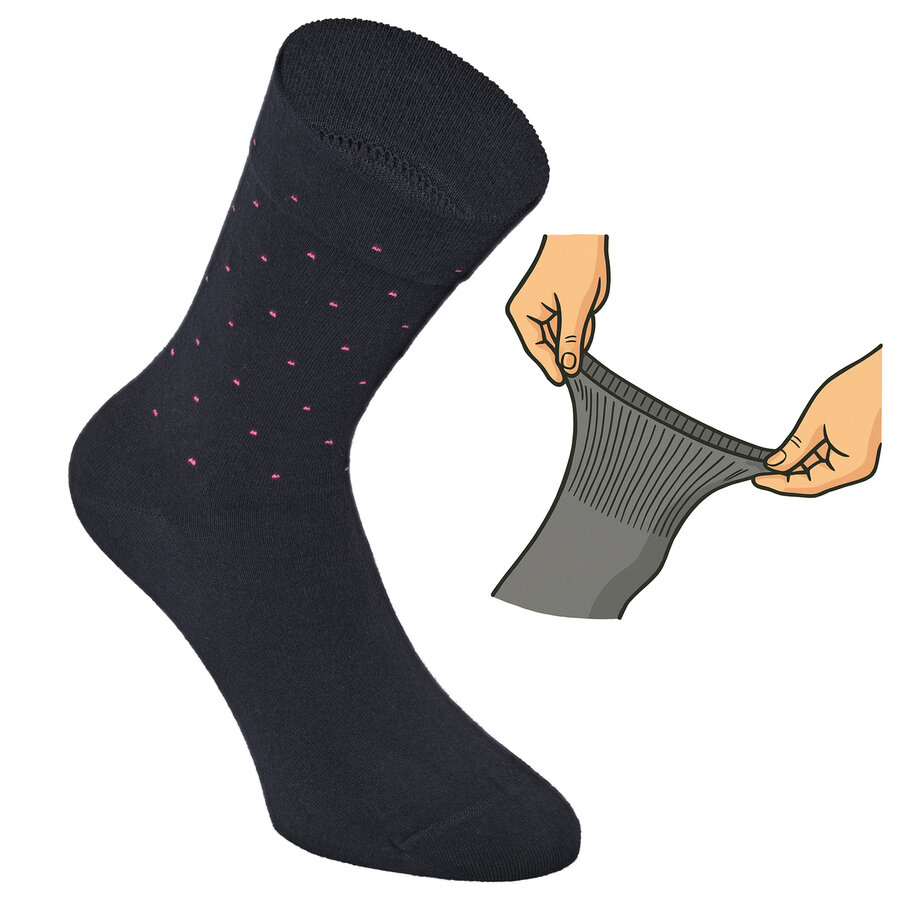Damensocken extra breites Bündchen und Schaft bunt-mix mit Muster - 7