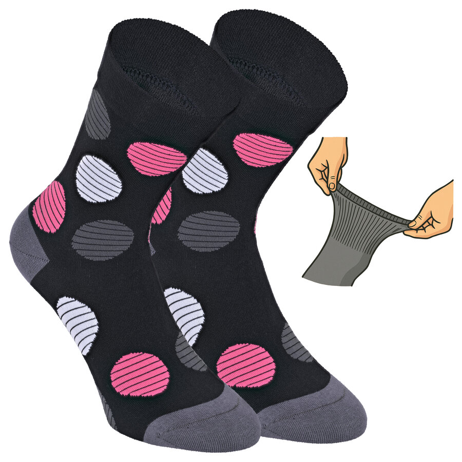 Damensocken extra breites Bündchen und Schaft bunt-mix mit Muster - 8
