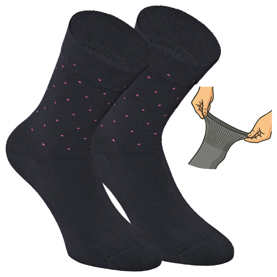 Damensocken extra breites Bündchen und Schaft bunt-mix mit Muster - 9