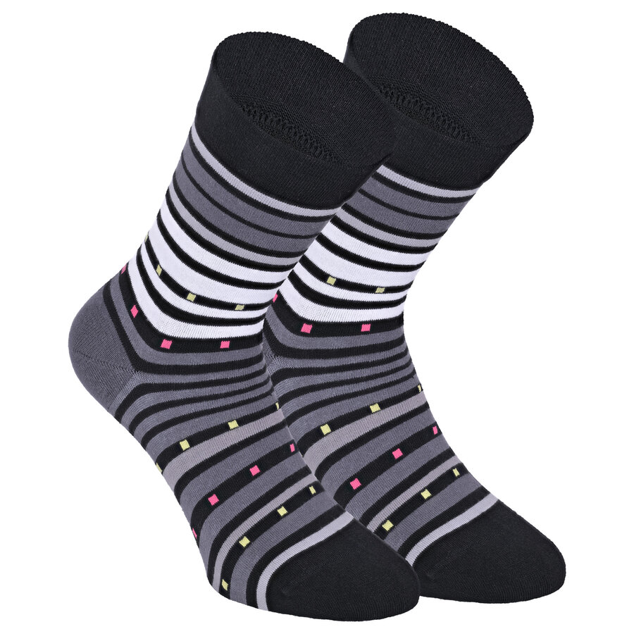Damensocken extra breites Bündchen und Schaft bunt-mix mit Muster - 32
