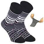Damensocken extra breites Bündchen und Schaft bunt-mix mit Muster - 33