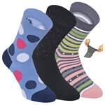 Damensocken extra breites Bündchen und Schaft bunt-mix mit Muster - 1