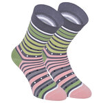 Damensocken extra breites Bündchen und Schaft bunt-mix mit Muster - 72