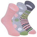 Damensocken extra breites Bündchen und Schaft bunt-mix mit Muster - 69