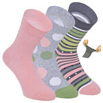 Damensocken extra breites Bündchen und Schaft bunt-mix mit Muster - 70