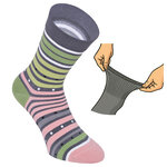 Damensocken extra breites Bündchen und Schaft bunt-mix mit Muster - 74