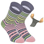 Damensocken extra breites Bündchen und Schaft bunt-mix mit Muster - 50