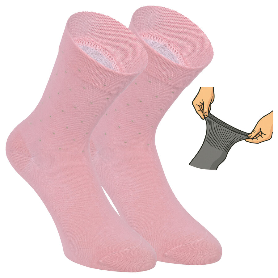 Damensocken extra breites Bündchen und Schaft bunt-mix mit Muster - 73