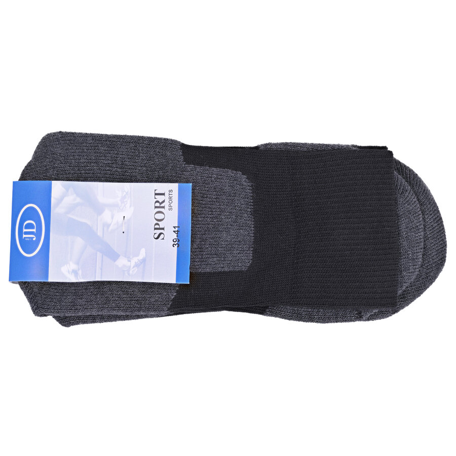 Silber-Sportsocken Frottee Fußbett Baumwolle Made in Germany schwarz - 2
