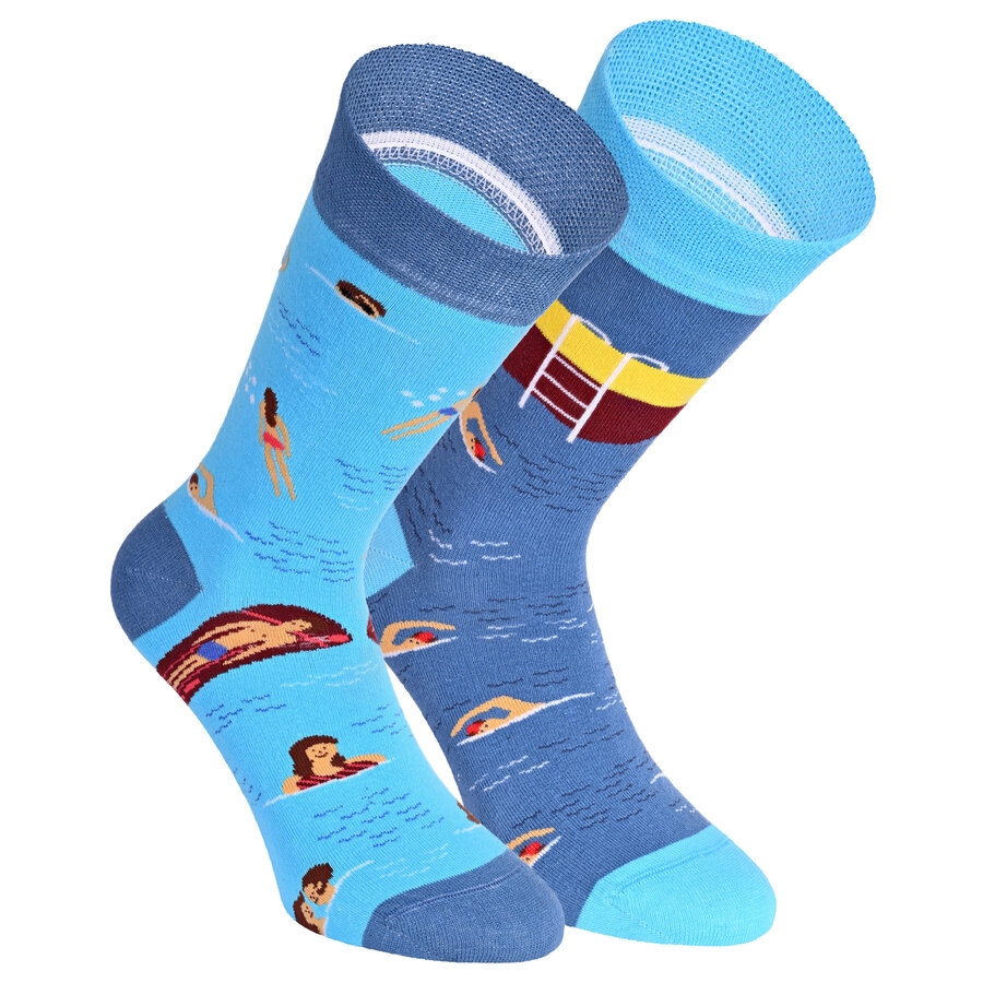 Freibad Motivsocken Schwimmen Baumwolle