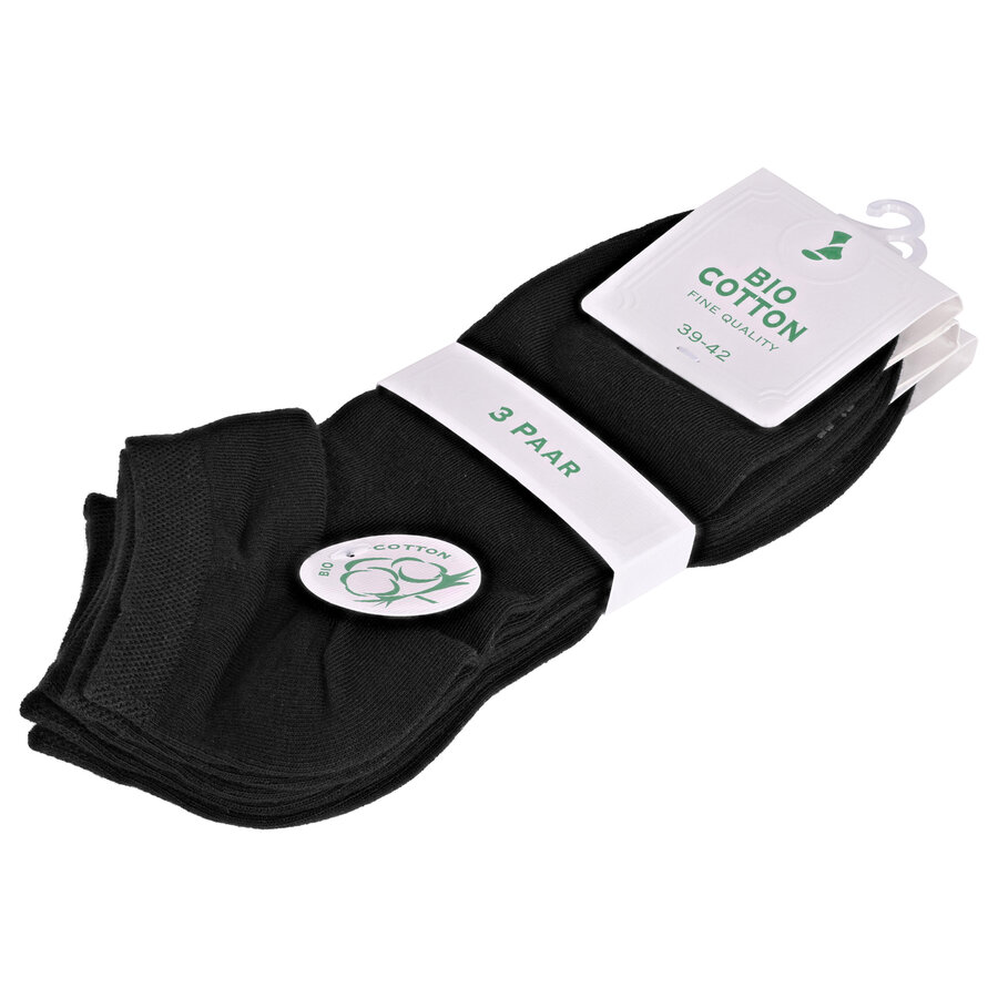 Sneakersocken Baumwolle schwarz - 4