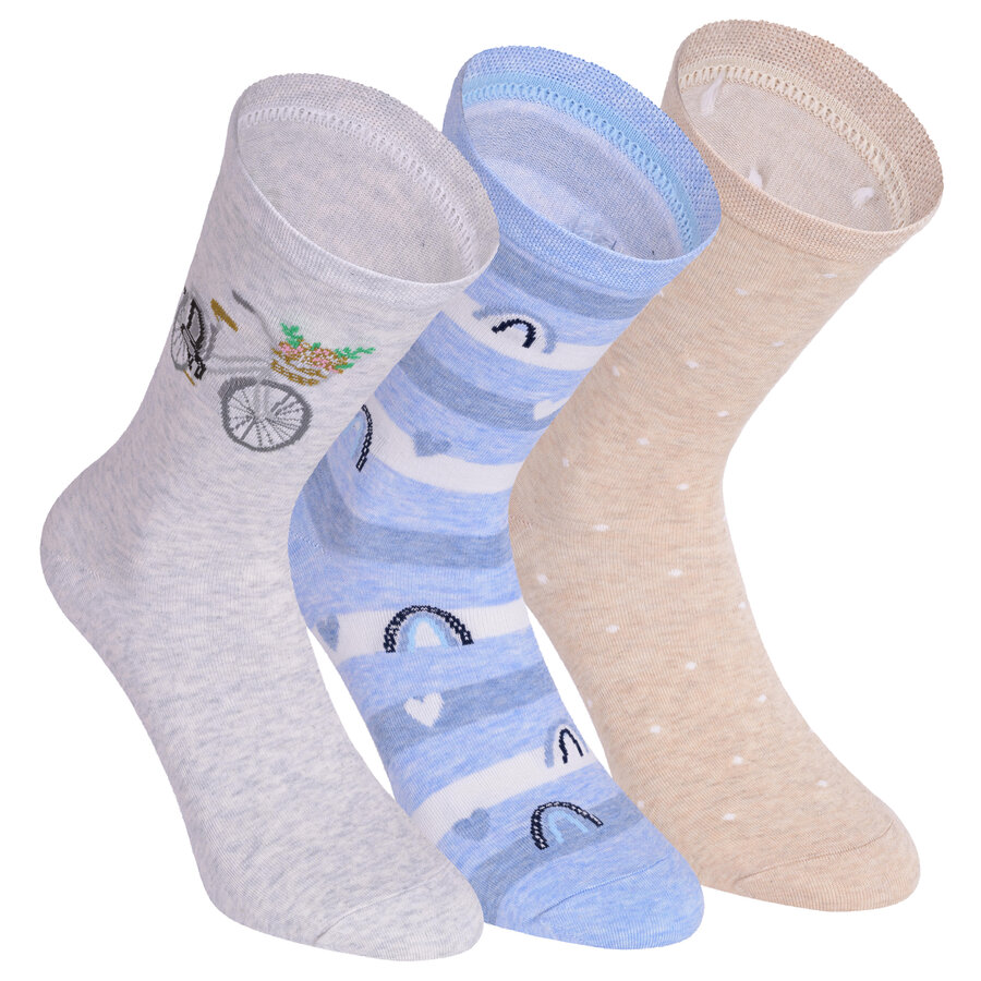 Damensocken Baumwolle Fahrrad Botanik Muster Motive Mix