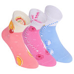 Damen Kurzsocken Baumwolle Früchte-Cocktails bunter mix - 1