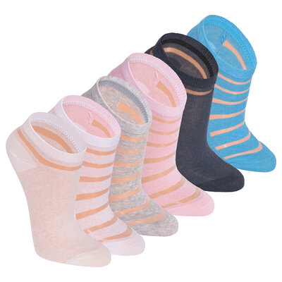 Damen Sneakersocken Transparent-Look Baumwolle