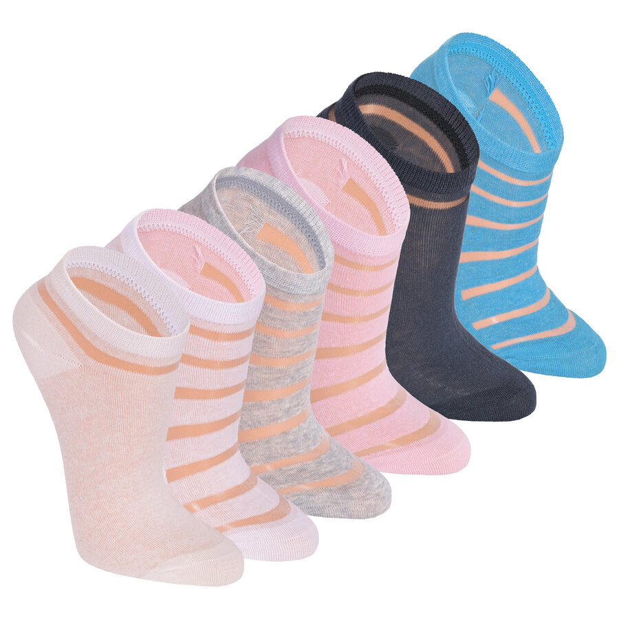 Damen Sneakersocken Transparent-Look Baumwolle