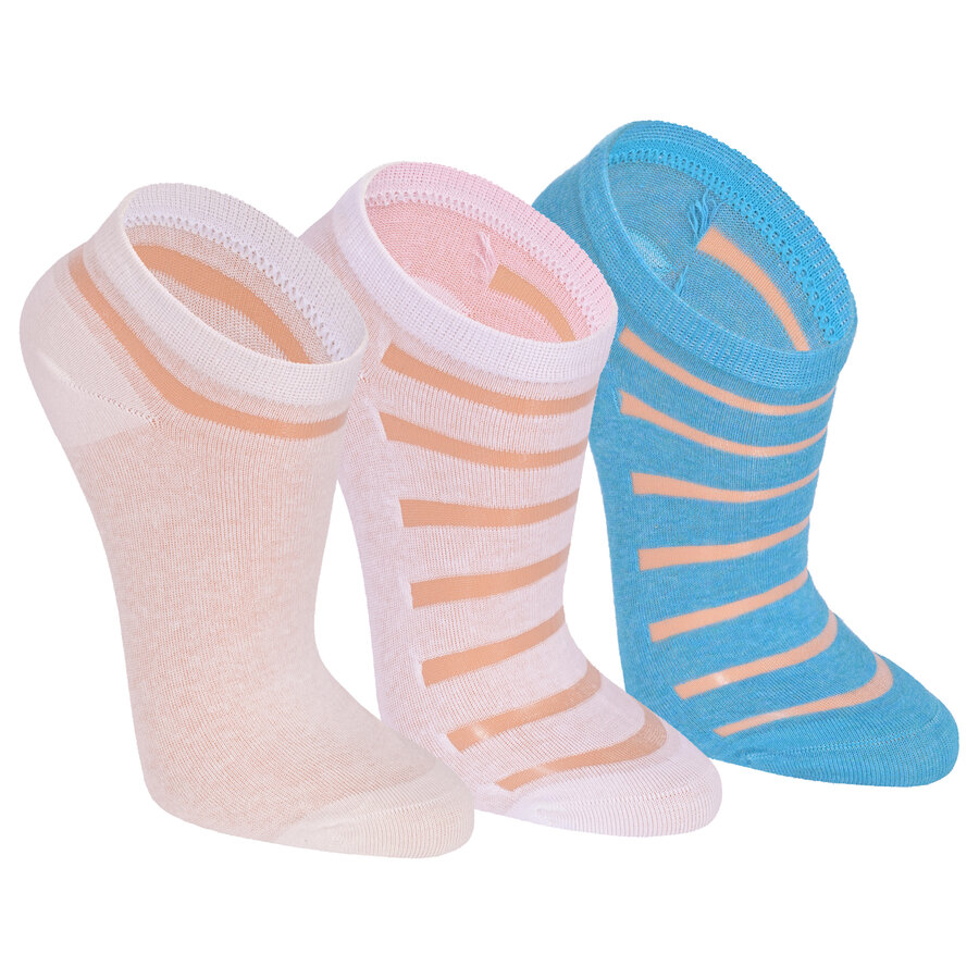 Damen Sneakersocken Transparent-Look Baumwolle - 32