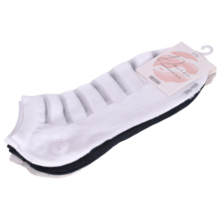 Damen Sneakersocken Transparent-Look Baumwolle - 3