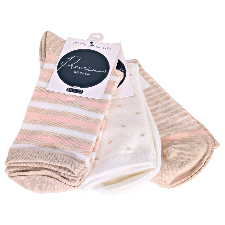 Damensocken Baumwolle Ringel-Mix - 14