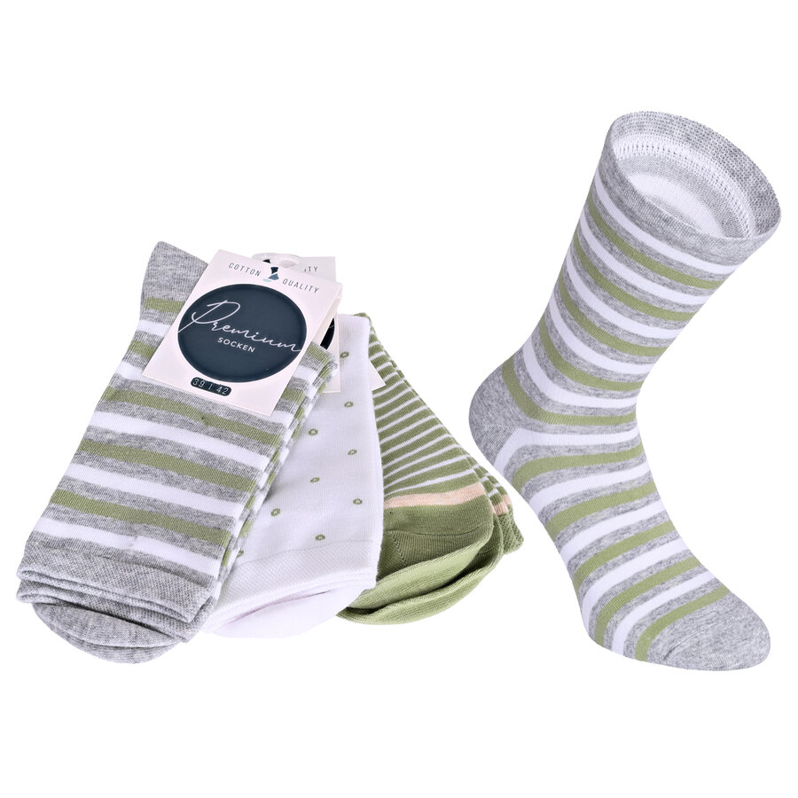 Damensocken Baumwolle Ringel-Mix - 19