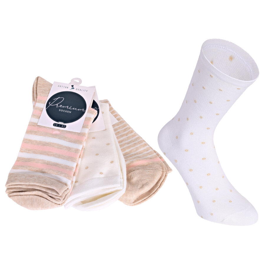 Damensocken Baumwolle Ringel-Mix - 15