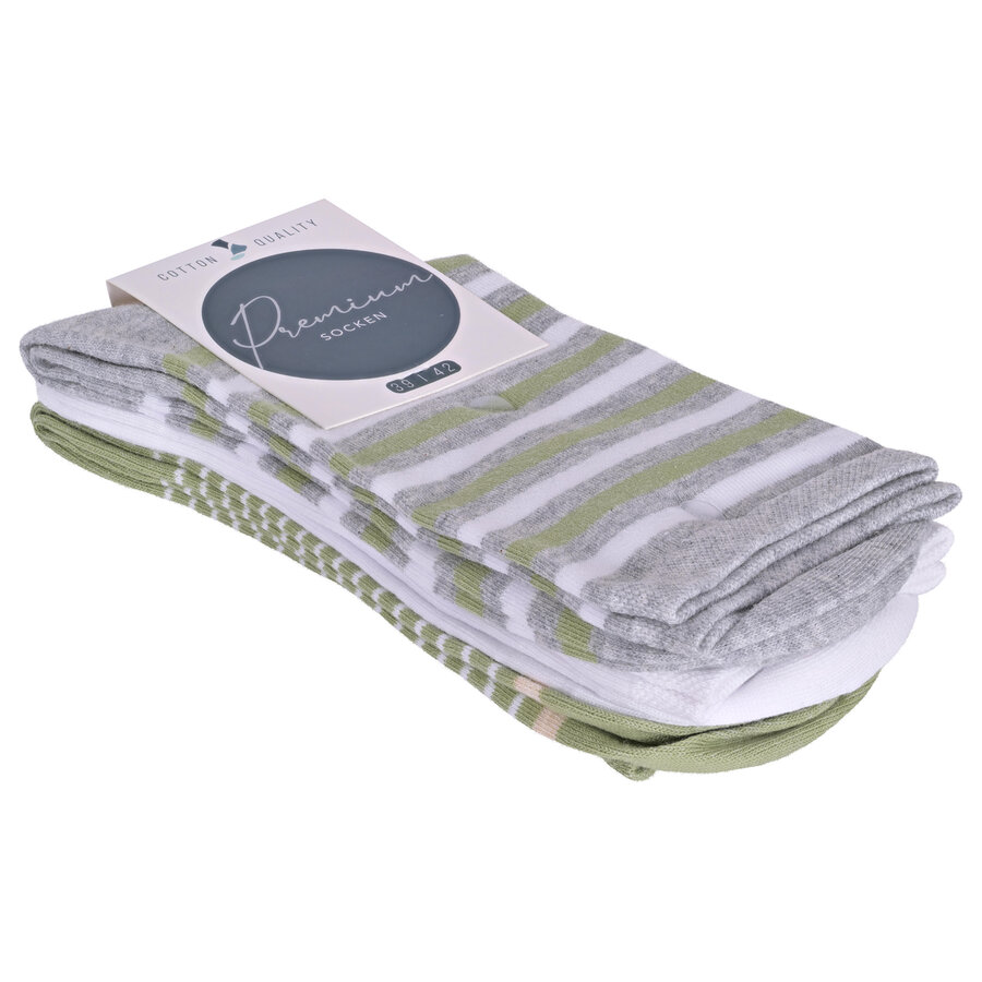 Damensocken Baumwolle Ringel-Mix - 10