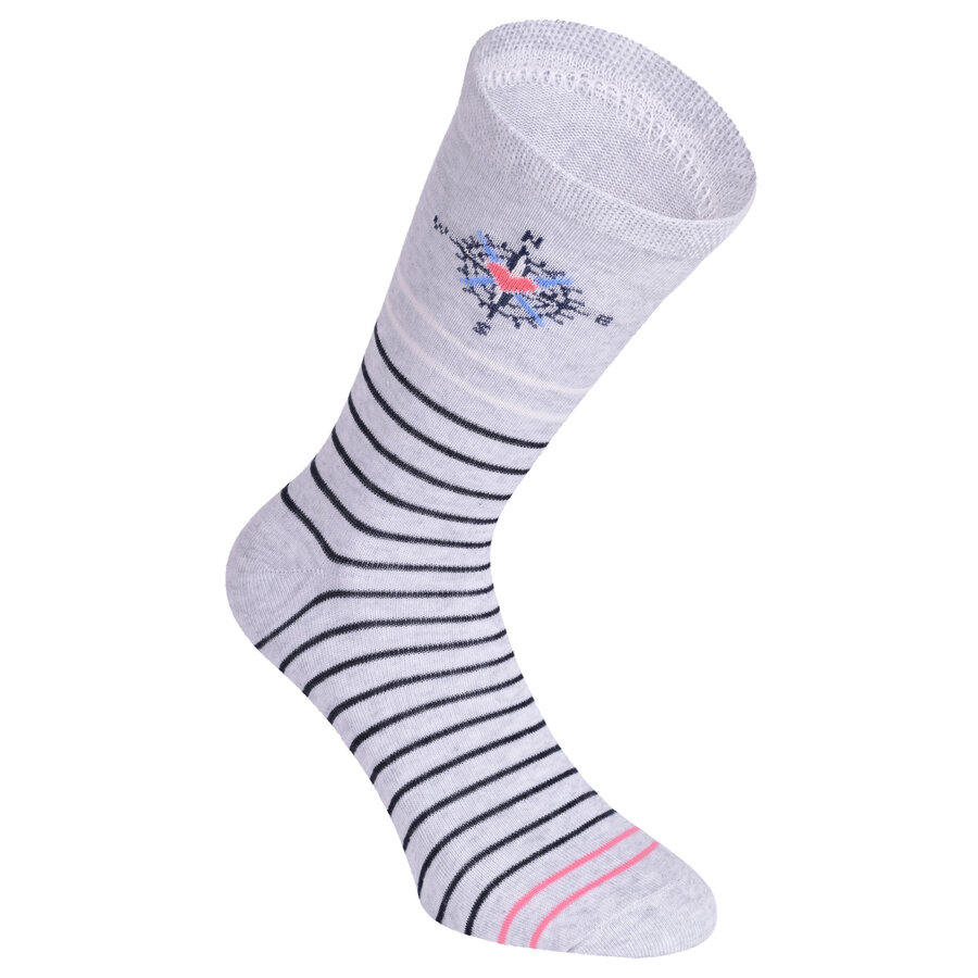 Damensocken Baumwolle Ringel-Mix Maritim Look - 23