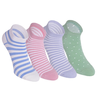 Damen Kurzsocken Baumwolle Ringel Style