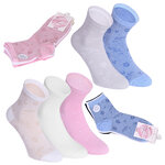 Damen Kurzsocken Baumwolle Romantic Jaquard Blumen Design - 4