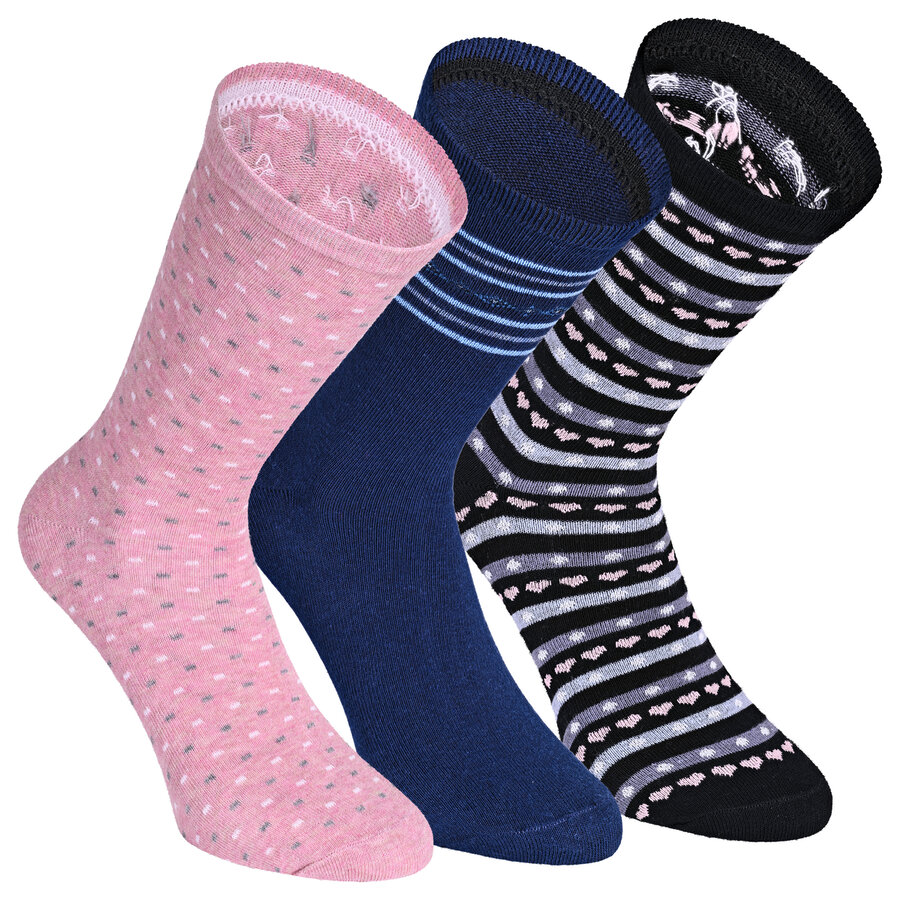 Damensocken Baumwolle Muster-Mix