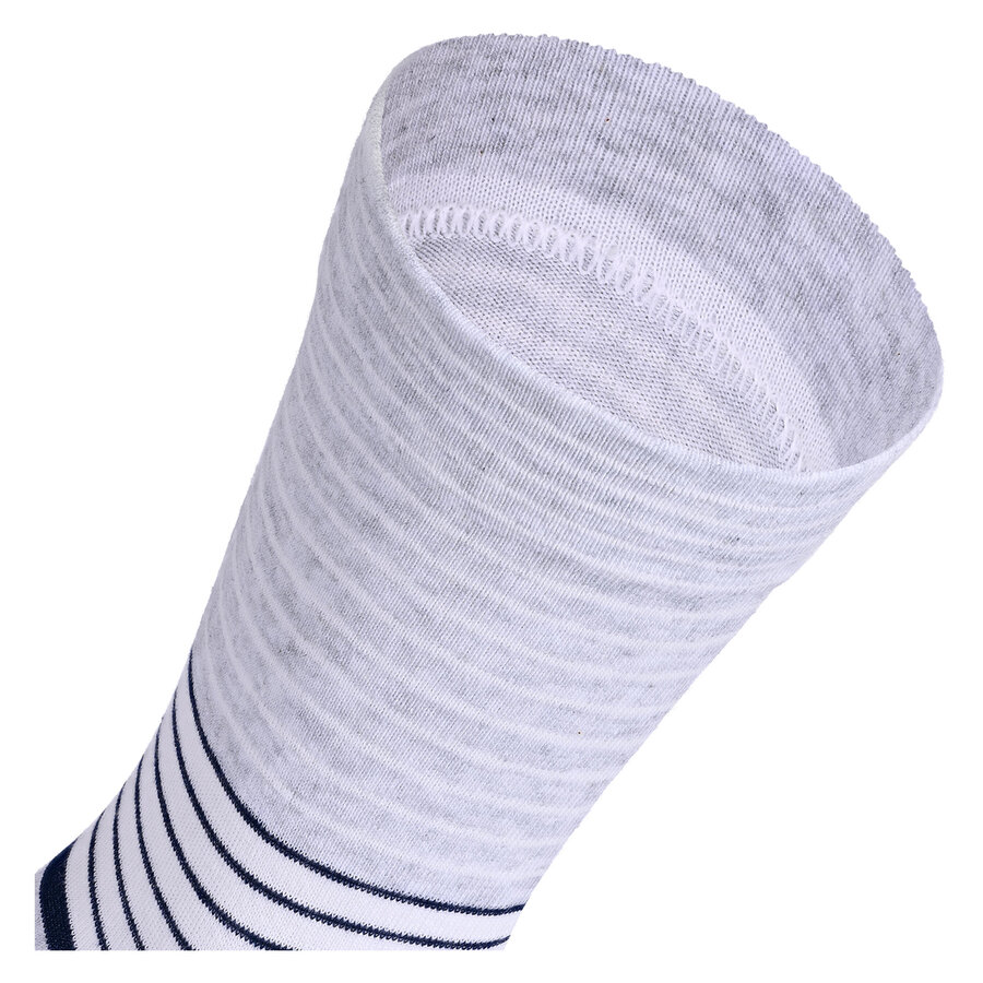Damensocken extra breites Bündchen und Schaft Ringel und Punkte pfirsich-beige-blau-mix - 6