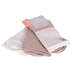 Damensocken extra breites Bündchen und Schaft Ringel und Punkte pfirsich-beige-blau-mix - 13