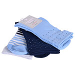 Damensocken extra breites Bündchen und Schaft Ringel und Punkte pfirsich-beige-blau-mix - 11
