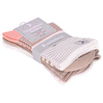 Damensocken extra breites Bündchen und Schaft Ringel und Punkte pfirsich-beige-blau-mix - 22