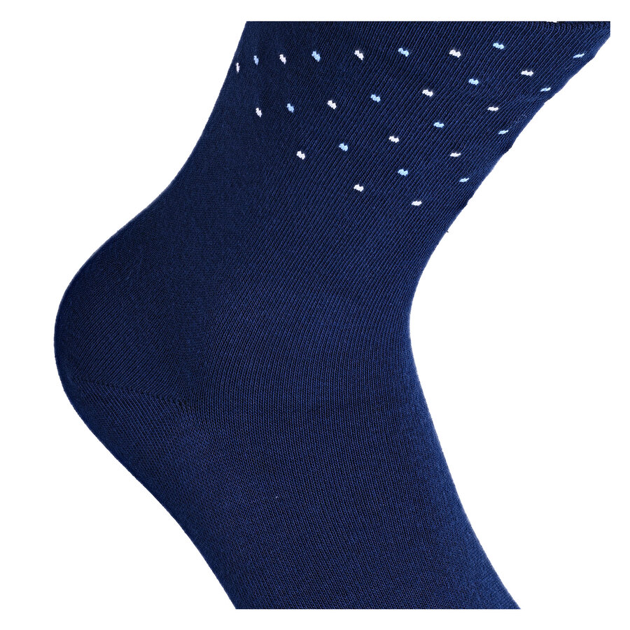 Damensocken extra breites Bündchen und Schaft Ringel und Punkte pfirsich-beige-blau-mix - 26