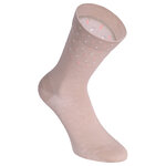 Damensocken extra breites Bündchen und Schaft Ringel und Punkte pfirsich-beige-blau-mix - 34