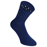 Damensocken extra breites Bündchen und Schaft Ringel und Punkte pfirsich-beige-blau-mix - 24