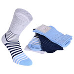 Damensocken extra breites Bündchen und Schaft Ringel und Punkte pfirsich-beige-blau-mix - 12
