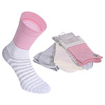 Damensocken extra breites Bündchen und Schaft Ringel und Punkte pfirsich-beige-blau-mix - 16