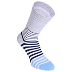 Damensocken extra breites Bündchen und Schaft Ringel und Punkte pfirsich-beige-blau-mix - 7