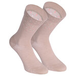 Damensocken extra breites Bündchen und Schaft Ringel und Punkte pfirsich-beige-blau-mix - 35