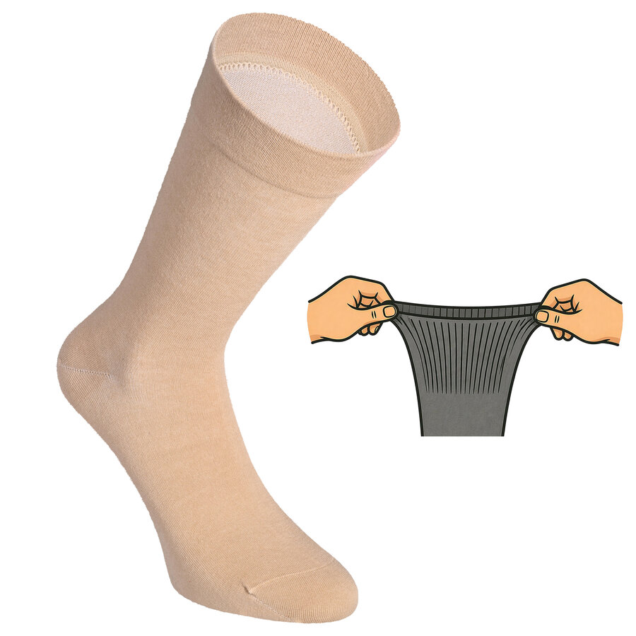Herrensocken mit extra breitem Bündchen beige-mix - 6