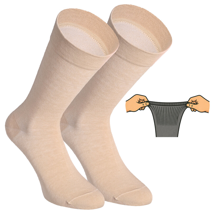 Herrensocken mit extra breitem Bündchen beige-mix - 23